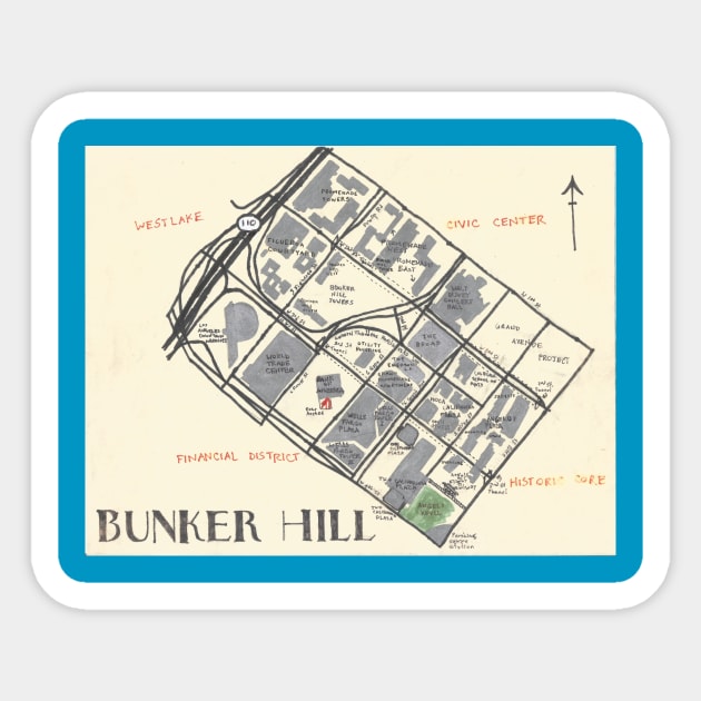 Bunker Hill Sticker by PendersleighAndSonsCartography